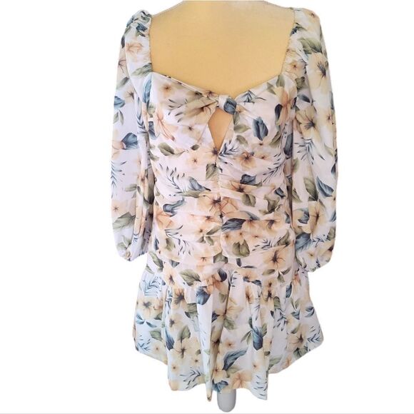 Avantlook Puff Sleeve Pleated Dress Size Large - Picture 8 of 10